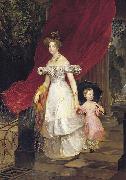 Karl Briullov Portrait of Grand Duchess Elena Pavlovna and her daughter Maria oil